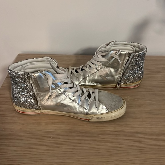 Golden Goose Women's Slide Glitter High Top Sneakers Size 41 - Picture 8 of 8